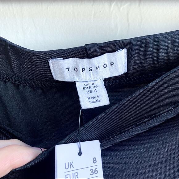 NWT Topshop Black Knit Flare Leg Pull-On Pants - Picture 5 of 7